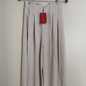 Mustard Seed Linen Blend Wide Leg Flare Pants – Small